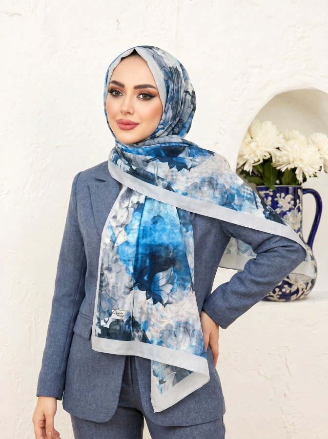 Cappio Sky Bloom Fransız İpeği Şal