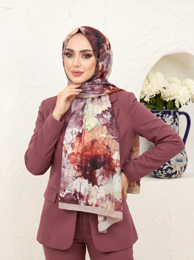 Cappio Sky Bloom Fransız İpeği Şal