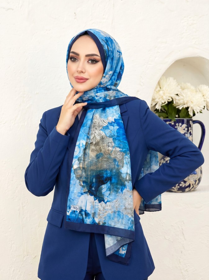 Cappio Sky Bloom Fransız İpeği Şal