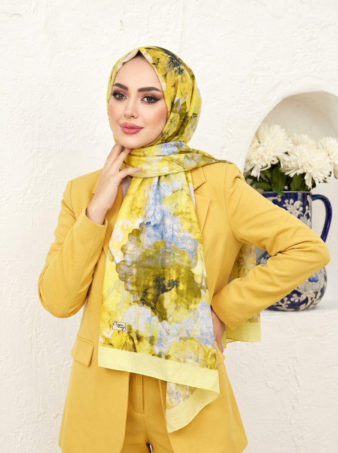 Cappio Sky Bloom Fransız İpeği Şal