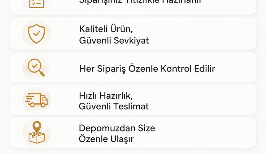 Kontrol, sevkiyat ve teslimat avantajları