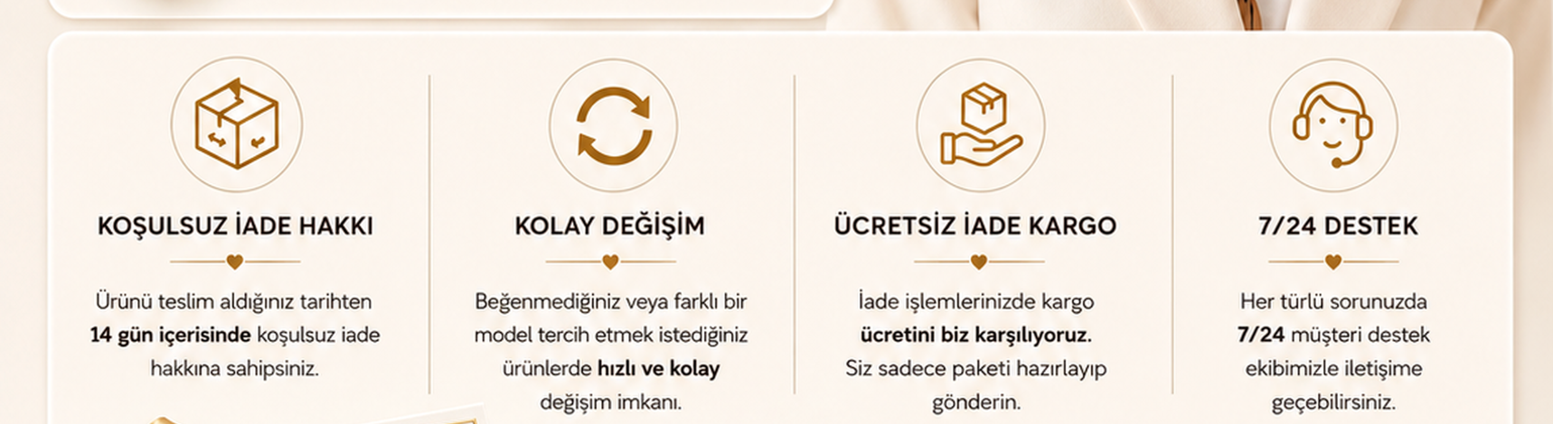 İade değişim bilgi paneli